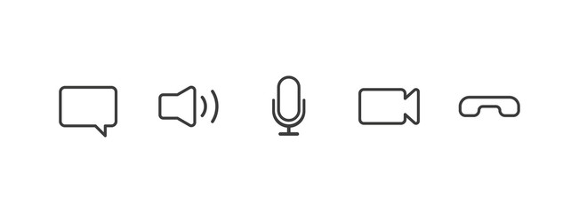 Wall Mural - video call chat icon collection on white background. vector.