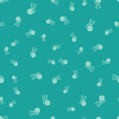 Green DNA symbol and virus icon isolated seamless pattern on green background. Vector Illustration