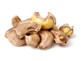Fototapeta Lawenda - cashew nuts on white background 