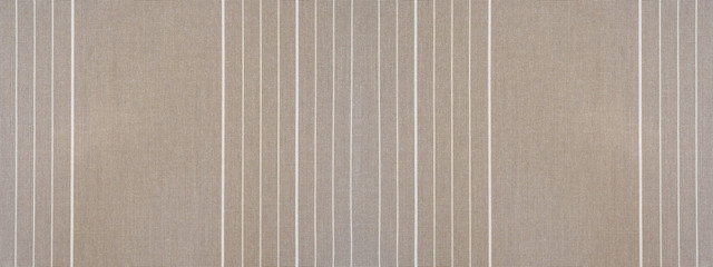 Aufkleber - Pastel beige Brown white striped natural cotton linen textile texture background banner panorama 