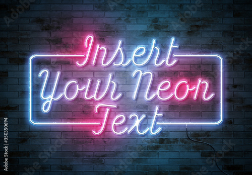 Neon Text Effect On Brick Wall With Wires Mockup Stock Template Adobe Stock Neon Text Effect On Brick Wall With Wires Mockup Stock Template Adobe Stock