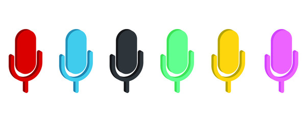 Wall Mural - microphone icon  isometric vector ICON