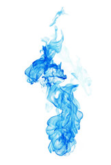 Blue smoke on a white background.