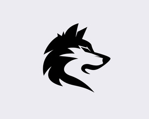 Wall Mural - Elegant black head wolf art logo design inspiration