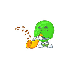 Poster - Talented musician of sarcina ventriculli mascot design playing music with a trumpet