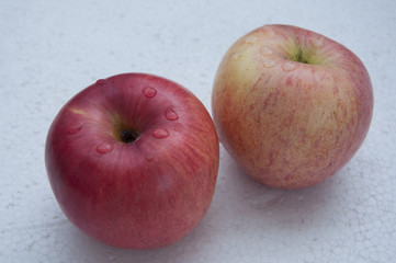 red apples on a white background