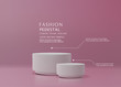 Vector pink minimal scene , podiumfor cosmetic product presentation. Abstract background with geometric podium platform in pastel colors. Template for design, presentation, advertisement.3d rendered.