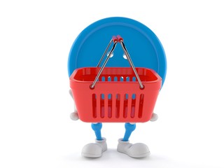 Poster - Button character holding shopping basket