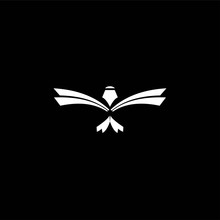 Eagle Soaring Rising Wings Logo Design Vector Template. Luxury Corporate Heraldic Flying Falcon 
