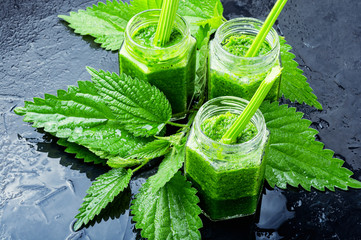 Wall Mural - Nettle leaf smoothie.