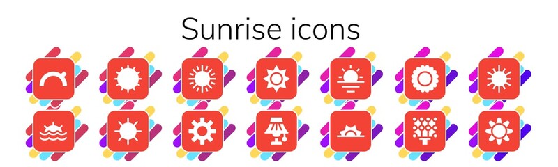 Sticker - sunrise icon set