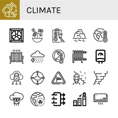 Canvas Print - climate simple icons set