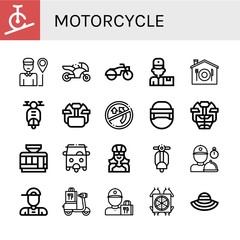 Canvas Print - motorcycle icon set