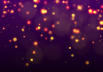 Wall Mural - Gold bokeh, light overlay background. Sparkle effect with particles. Magic overlay dust. Glitter blur texture.