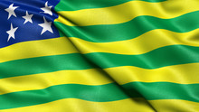 3D Illustration Of The Brazilian State Flag Of Goias Waving In The Wind.