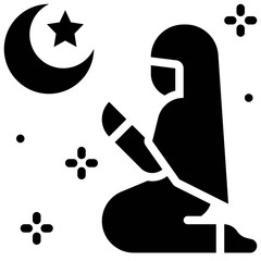 Wall Mural - Islamic prayer icon, ramadan festival related vector