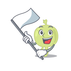 Poster - A heroic lymph node mascot character design with white flag