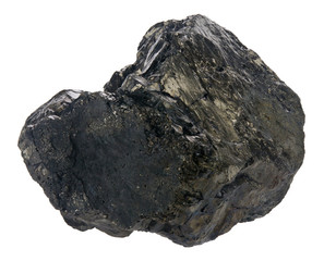 coal isolated on a white background close-up.