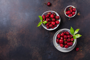 Poster - Top view of sweet fresh cherry