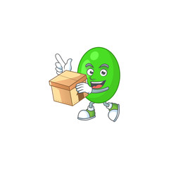 Sticker - cartoon design style of tetrad having gift box