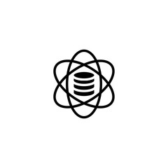 Data science icon vector in black solid flat design icon isolated on white background