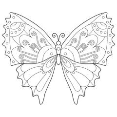 Wall Mural - fantasy decorative butterflies anti-stress adult coloring book