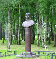 Wall Mural - Monument to Russian poet Sergey Yesenin, Yesenin's Park, Saint Petersburg, Russia July 2017