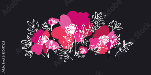 Bold pink peony flowers dec...