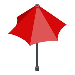 Wall Mural - Woman red umbrella icon. Isometric of woman red umbrella vector icon for web design isolated on white background