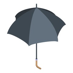 Canvas Print - Black classic umbrella icon. Isometric of black classic umbrella vector icon for web design isolated on white background