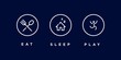 © Ramosh Artworks - eat sleep play run icon logo Vector illustration in trendy linear line outline style , decoration web icon element vector art in colorful style