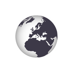 Wall Mural - earth icon. vector globe with a gradient world map isolate on white background.