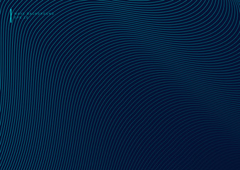 abstract blue wave lines flowing pattern design element on dark blue background and texture