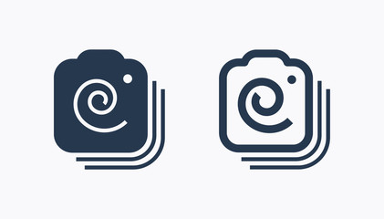 Camera photo line vector icon. Image lens vector symbol. Digital photographic icons set for web design. Modern flat picture creation icon for app design. Device technology minimal flat linear icons