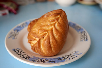 Two fish pies are on a plate