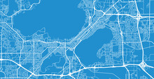 Urban Vector City Map Of Madison, USA. Wisconsin State Capital