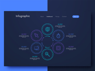 Vector graphic infographics. Template for creating mobile applications, workflow layout, diagram, banner, web design, business infographic reports