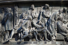 Millennium Of Russia Monument In Novgorod Kremlin. Mikhail Lazarev, Vladimir Kornilov, Nakhimov, Lomonosov, Fonvizin, Alexander Kokorinov, Derzhavin, Fyodor Volkov, Karamzin, Krylov, Vasily Zhukovsky.