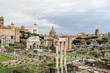 historical attractions of rome against sky with clouds
