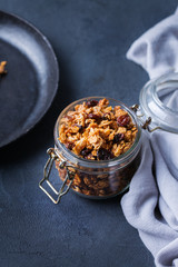 Wall Mural - Homemade granola muesli on a kitchen table