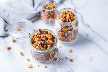 Wall Mural - Homemade granola muesli on a kitchen table