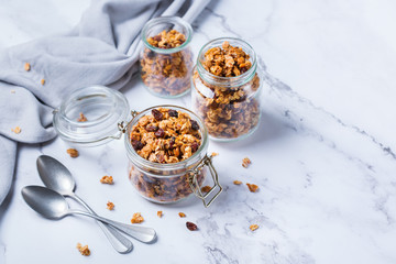 Wall Mural - Homemade granola muesli on a kitchen table