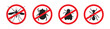 Mosquitoes stop sign vector icon, thick, flea and fly mark