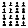 © bigpa - human avatar icons set silhouette theme
