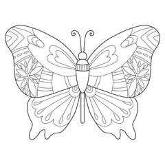 Wall Mural - Decorative butterfly Coloring book for adult