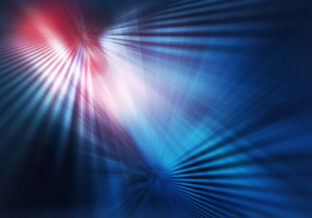 Wall Mural - geometric background of light with intersected stripes of rays and shadows in blue, red colour