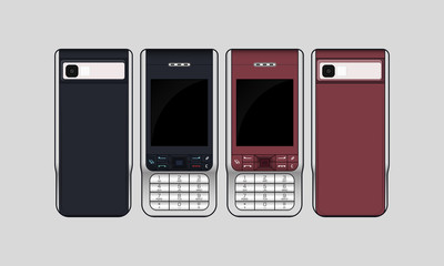 Old Symbian Slide Mobile Phone - Vector Design