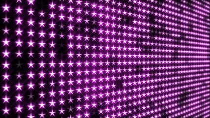 Wall Mural - Flashing pink, star shaped LED lights display panel - looping, full HD, Las Vegas style motion background animation.