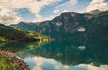 Panoramic View Of Tiny Village In Norway.