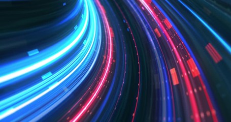 Wall Mural - abstract neon lights sci-fi futuristic hi tech virtual reality tunnel. futuristic motion graphic. ul